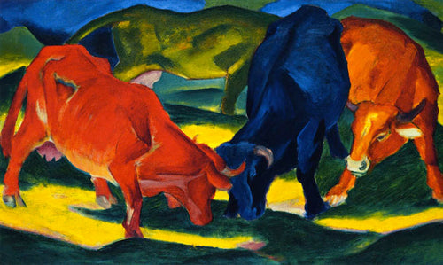 Vacas de combate (Franz Marc) - Reprodução com Qualidade Museu