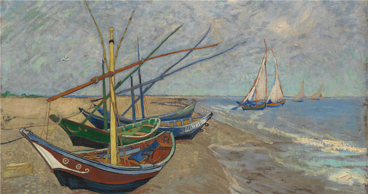 Barcos de pesca en la playa de Les Saintes-Maries-de-la-Mer