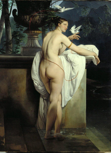 Vênus brincando com duas pombas - Retrato da bailarina Carlotta Chabert