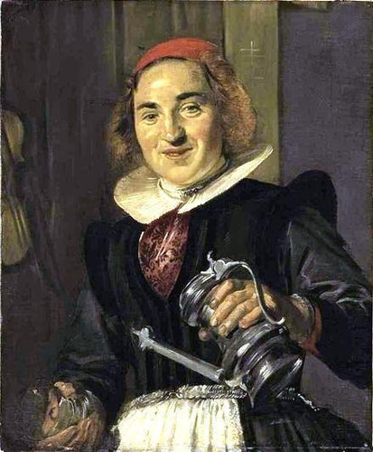 Uma jovem mulher com um copo e uma jarra