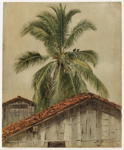 Palmeiras e telhados, Equador (Frederic Edwin Church) - Reprodução com Qualidade Museu