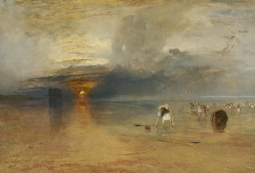 Calais Sands At Low Water - Poissards coletando iscas (Joseph Mallord William Turner) - Reprodução com Qualidade Museu