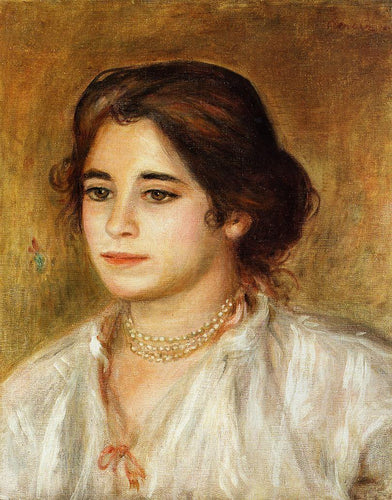 Gabrielle usando um colar (Pierre-Auguste Renoir) - Reprodução com Qualidade Museu