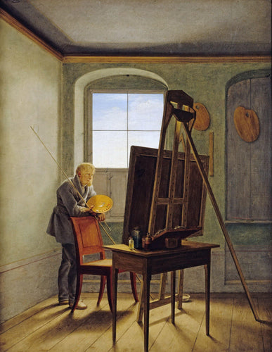 Caspar David Friedrich em seu estúdio (Caspar David Friedrich) - Reprodução com Qualidade Museu