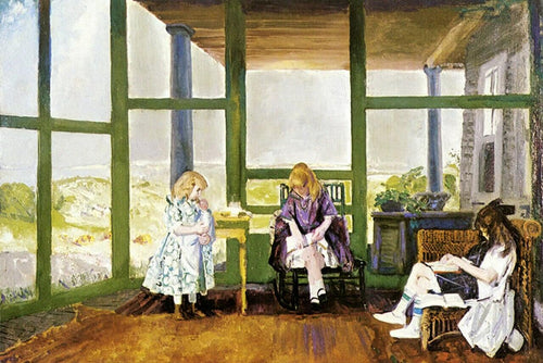 Crianças na varanda (George Bellows) - Reprodução com Qualidade Museu
