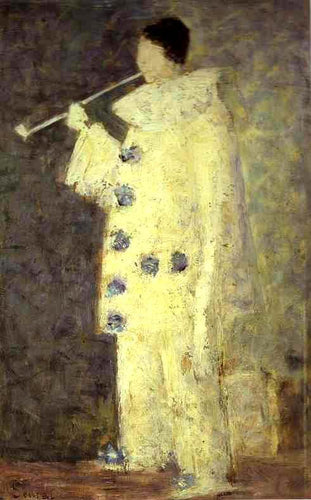 Pierrot Com Um Cachimbo Branco (Georges Seurat) - Reprodução com Qualidade Museu