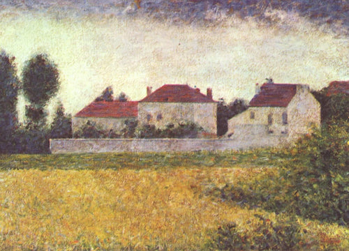 Casas brancas, Ville dAvray (Georges Seurat) - Reprodução com Qualidade Museu