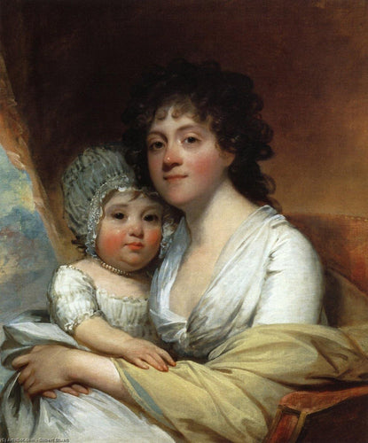 Elizabeth Corbin Griffin Gatliff e sua filha Elizabeth (Gilbert Stuart) - Reprodução com Qualidade Museu