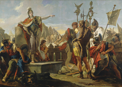 Rainha Zenobia se dirigindo a seus soldados
