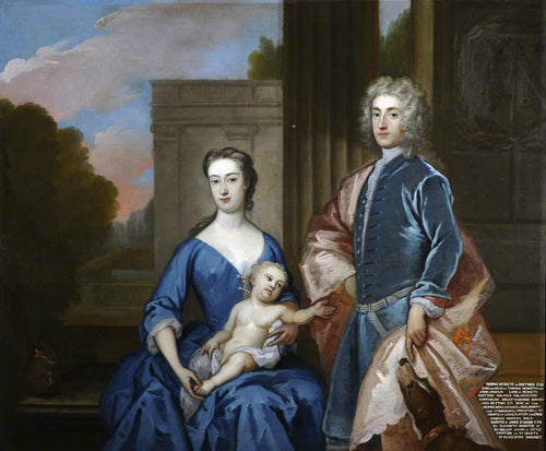 Thomas Hesketh, sua esposa Martha St Amand e um filho