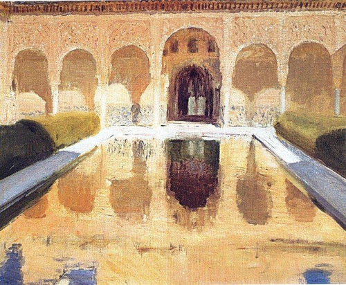 Patio De Comares, Alhambra (Joaquin Sorolla) - Reprodução com Qualidade Museu