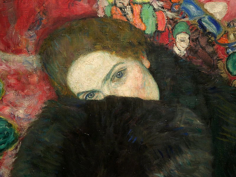 Senhora Com Um Muff (Gustav Klimt) - Reprodução com Qualidade Museu