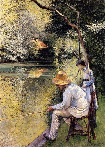 pescaria (Gustave Caillebotte) - Reprodução com Qualidade Museu