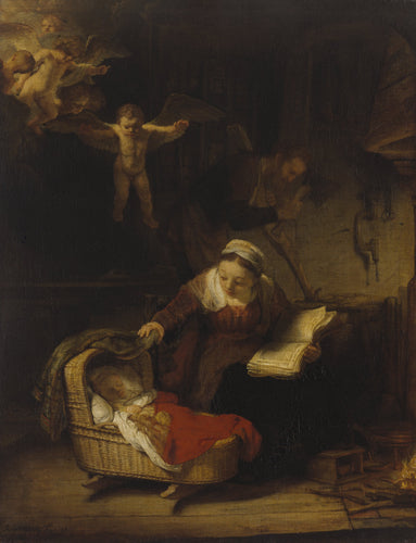 A Sagrada Família com Anjos (Rembrandt) - Reprodução com Qualidade Museu