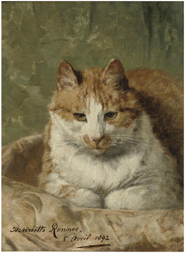 Um gato (Henriette Ronner-Knip) - Reprodução com Qualidade Museu
