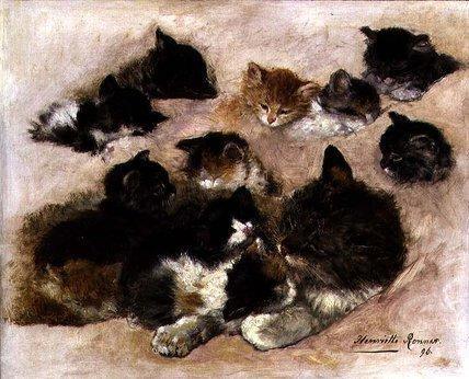Estudo de gatos (Henriette Ronner-Knip) - Reprodução com Qualidade Museu