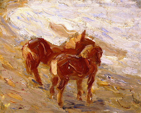 Cavalos à Beira-mar (Franz Marc) - Reprodução com Qualidade Museu