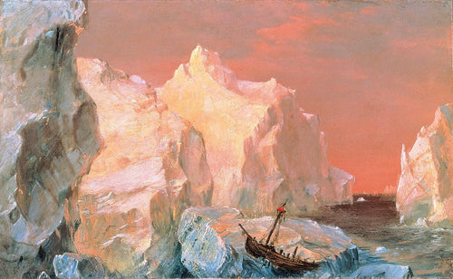 Icebergs e naufrágios ao pôr do sol (Frederic Edwin Church) - Reprodução com Qualidade Museu