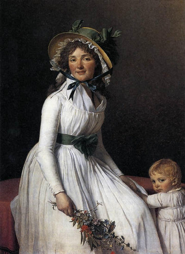 Retrato de Emilie Seriziat e seu filho (Jacques-Louis David) - Reprodução com Qualidade Museu