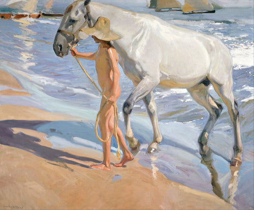 The Horse Bath (Joaquin Sorolla) - Reprodução com Qualidade Museu