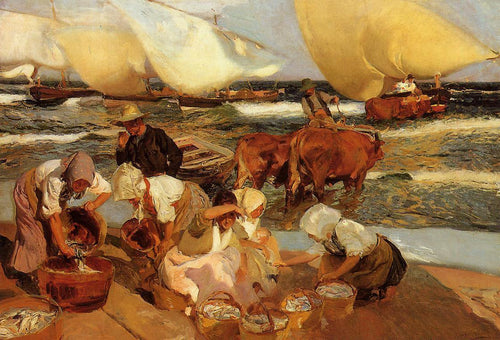 Praia em Valência - Sol da Tarde (Joaquin Sorolla) - Reprodução com Qualidade Museu