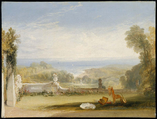 Vista do terraço de uma villa em Niton, na Ilha de Wight, a partir dos esboços de uma senhora (Joseph Mallord William Turner) - Reprodução com Qualidade Museu