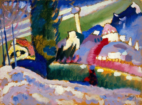 Paisagem de inverno com igreja (Wassily Kandinsky) - Reprodução com Qualidade Museu
