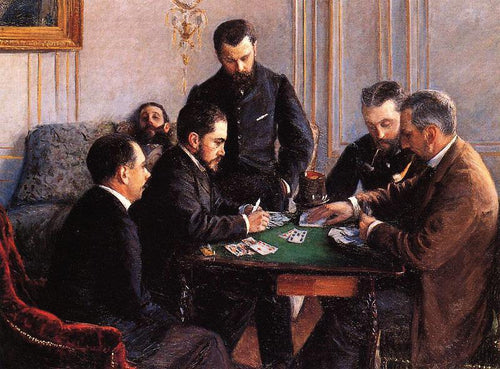 Game Of Bezique (Gustave Caillebotte) - Reprodução com Qualidade Museu