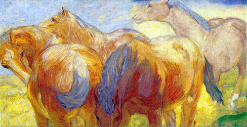Grande pintura do cavalo de Lenggries (Franz Marc) - Reprodução com Qualidade Museu