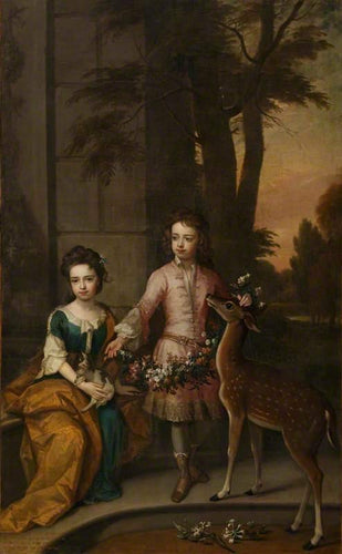 Lionel Sackville, primeiro duque de Dorset e sua irmã Mary Sackville quando crianças