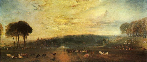 The Lake, Petworth - Sunset, Fighting Bucks (Joseph Mallord William Turner) - Reprodução com Qualidade Museu