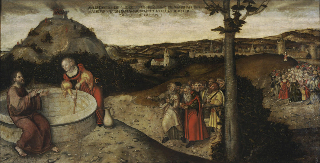 Cristo e o bom samaritano no poço