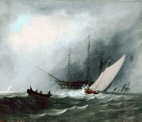 Barco à Vela - Homem da Guerra (Joseph Mallord William Turner) - Reprodução com Qualidade Museu