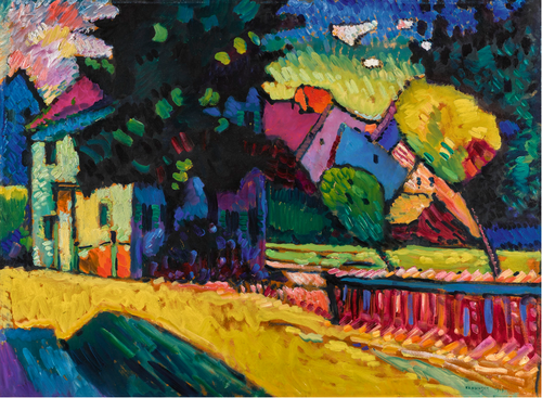 Murnau - Paisagem com Casa Verde (Wassily Kandinsky) - Reprodução com Qualidade Museu