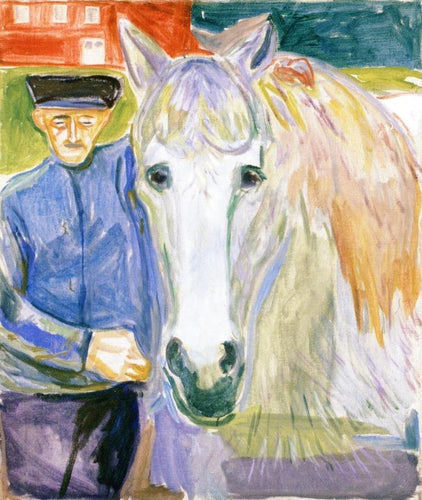 Homem Com Cavalo (Edvard Munch) - Reprodução com Qualidade Museu
