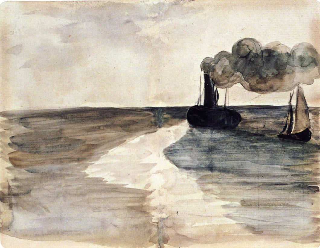 Steamboat Off Boulogne (Edouard Manet) - Reprodução com Qualidade Museu