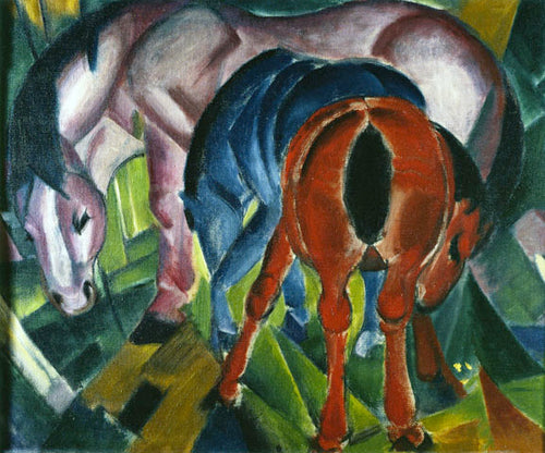 Égua Com Potros (Franz Marc) - Reprodução com Qualidade Museu