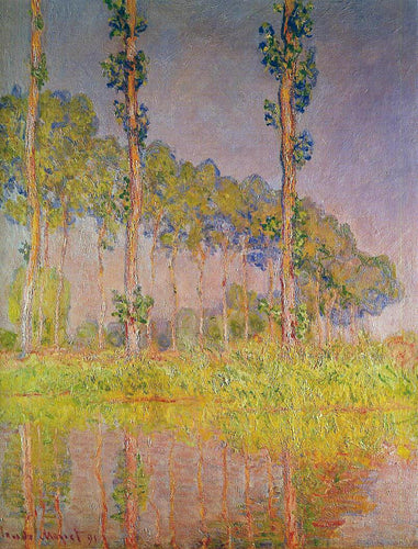 Três árvores na primavera (Claude Monet) - Reprodução com Qualidade Museu