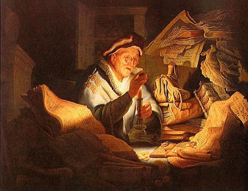 O cambista (Rembrandt) - Reprodução com Qualidade Museu