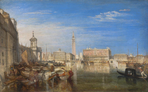 Ponte dos Suspiros, Palácio Ducal e Alfândega, Veneza - Pintura de Canaletto (Joseph Mallord William Turner) - Reprodução com Qualidade Museu