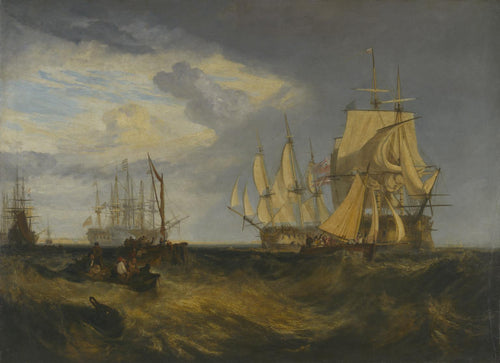 Spithead dois navios dinamarqueses capturados entrando no porto de Portsmouth (Joseph Mallord William Turner) - Reprodução com Qualidade Museu