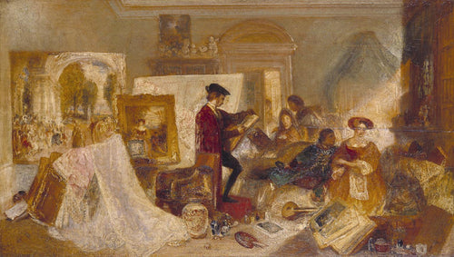 Estudo Watteau por regras de Fresnoys (Joseph Mallord William Turner) - Reprodução com Qualidade Museu