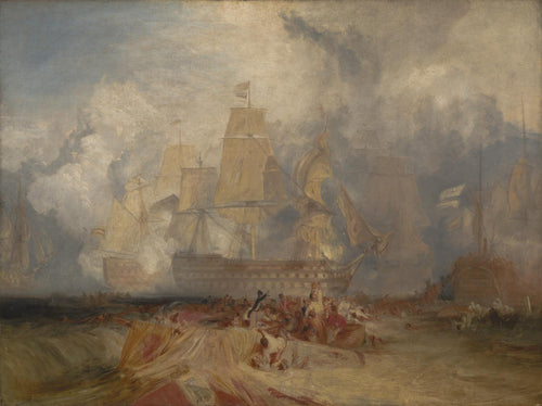 Segundo esboço para a batalha de Trafalgar (Joseph Mallord William Turner) - Reprodução com Qualidade Museu