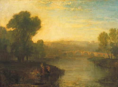 Vista de Richmond Hill And Bridge (Joseph Mallord William Turner) - Reprodução com Qualidade Museu