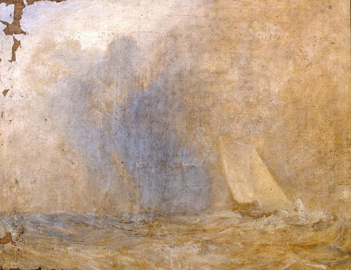 Vista do mar com um iate (Joseph Mallord William Turner) - Reprodução com Qualidade Museu