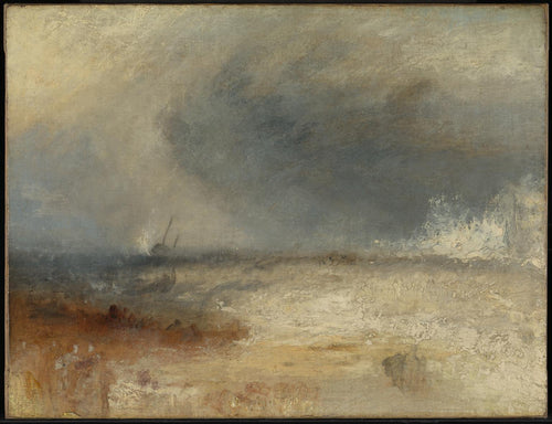 Ondas quebrando em uma costa (Joseph Mallord William Turner) - Reprodução com Qualidade Museu