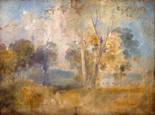 O Tâmisa avistado entre árvores, possivelmente na ponte Kew (Joseph Mallord William Turner) - Reprodução com Qualidade Museu