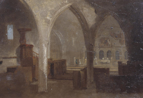 Interior de uma igreja gótica (Joseph Mallord William Turner) - Reprodução com Qualidade Museu