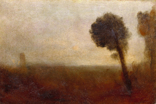 Paisagem com uma árvore à direita (Joseph Mallord William Turner) - Reprodução com Qualidade Museu