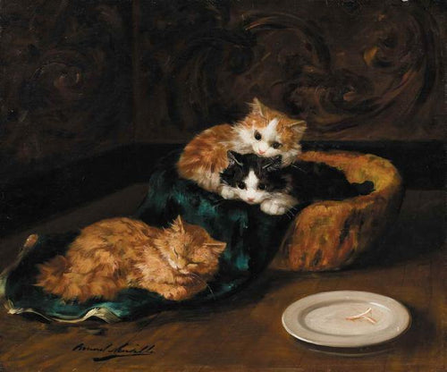 Gatinhos (Alfred-Arthur Brunel de Neuville) - Reprodução com Qualidade Museu